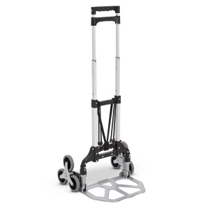 Juskys Treppensackkarre, klappbar, mit 3+3 Rädern, Handschuhen und Spanngurten für Umzüge und Transporte.