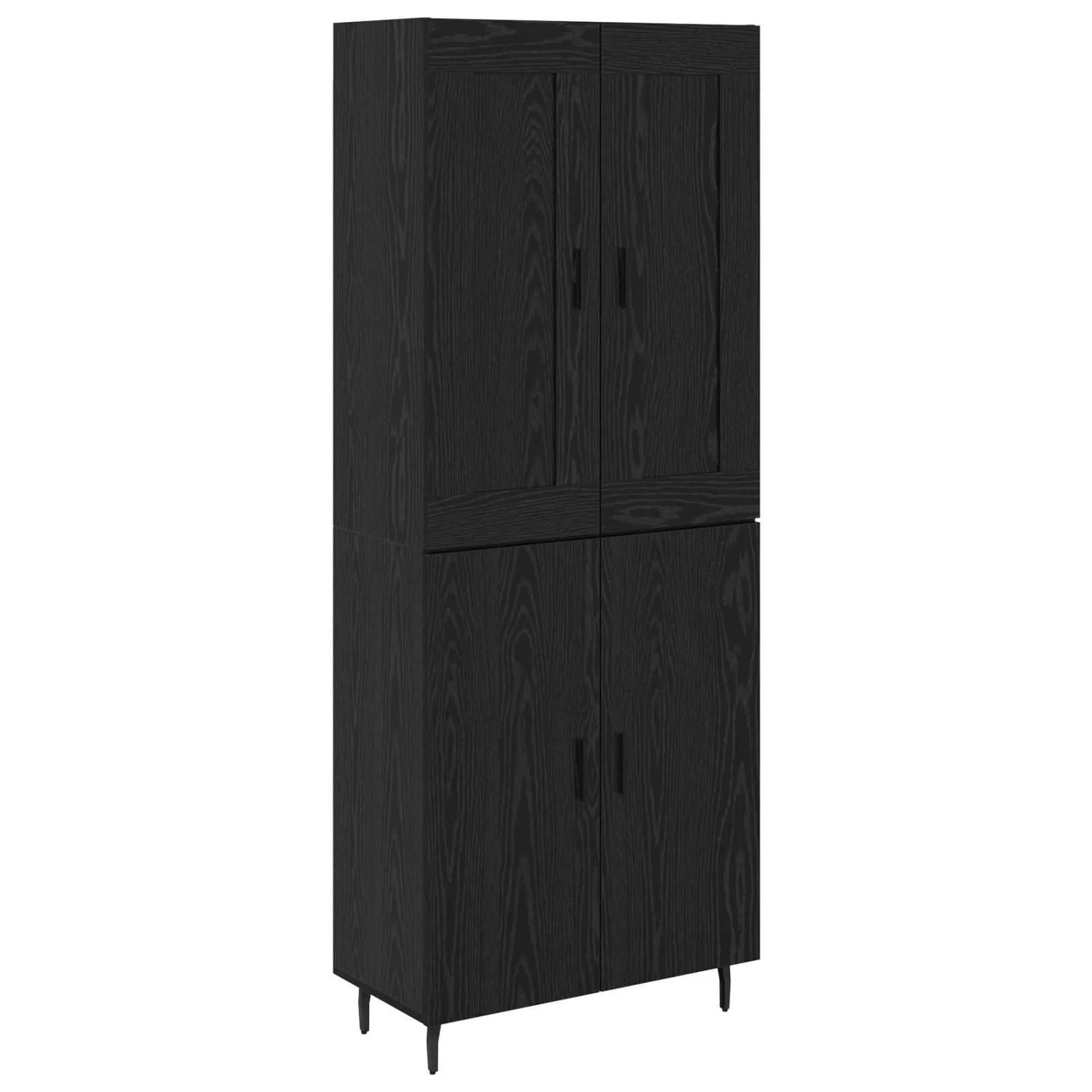 vidaXL Highboard 2-Tlg Schwarz Eichen-Optik Engineered Wood und Glas 341623 günstig online kaufen