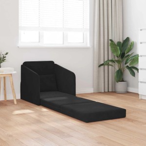 vidaXL Klappsofa Bett Schwarz 65 x 80 x 83 cm Samt 42030499