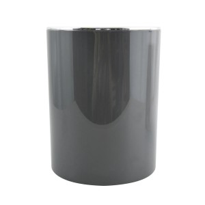 Grauer MSV Kosmetikeimer Kamaka, 6 l, aus ABS-Kunststoff mit Schwingdeckel und glänzender Oberfläche.