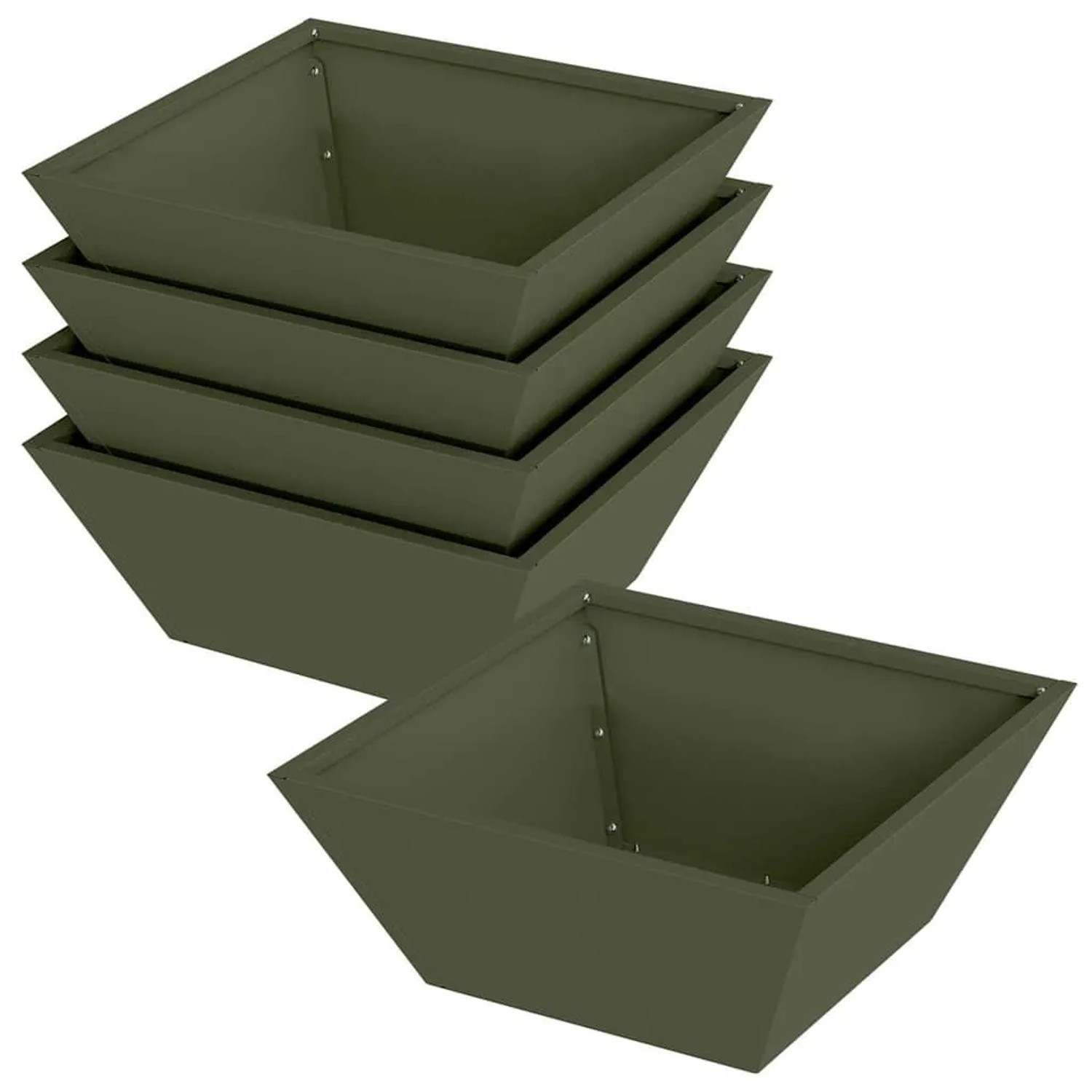 vidaXL Garten-Pflanzgefäß 5 Stk Olive Grün 40 x 40 x 15 cm 873817 günstig online kaufen