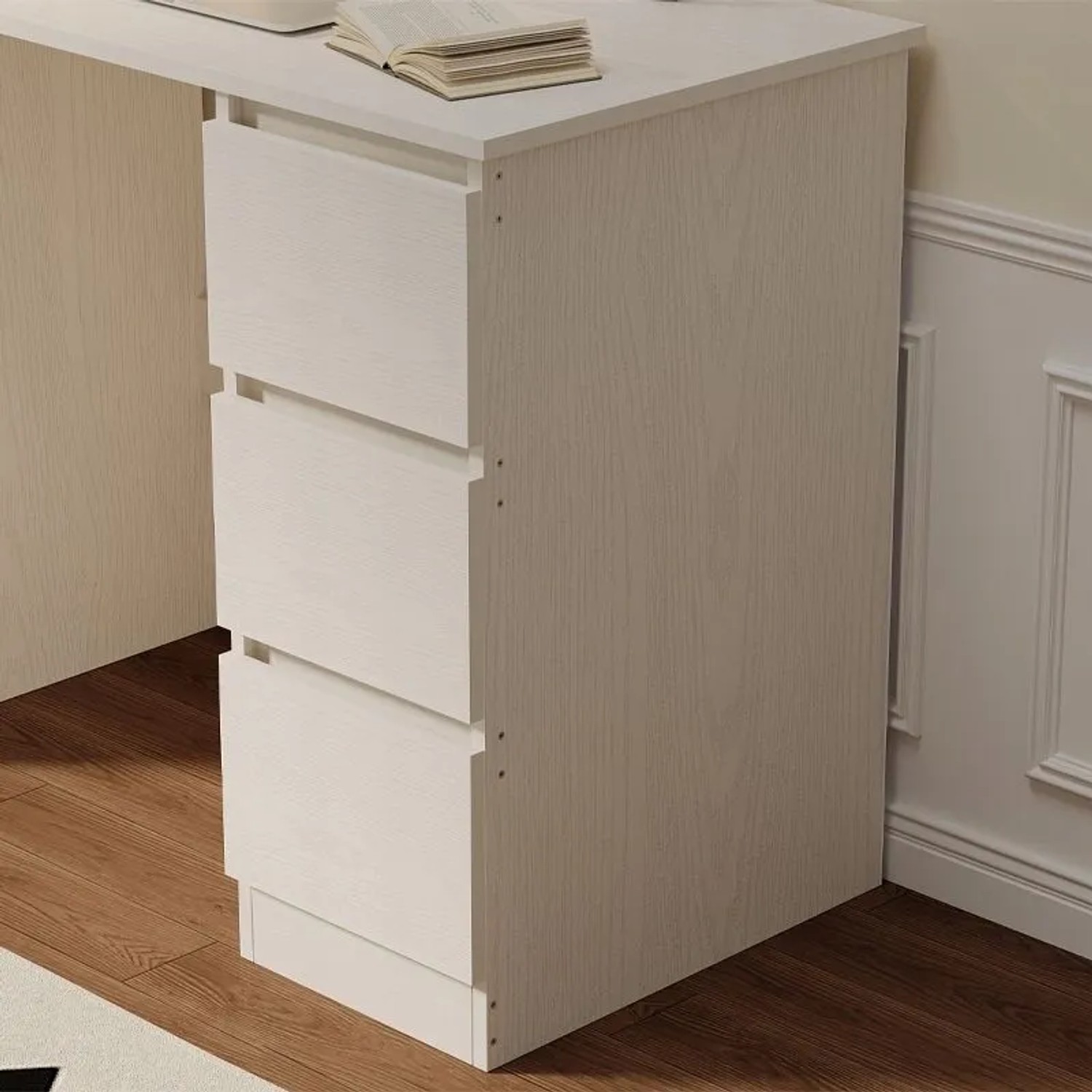 Rebiko Computertisch Weiß Modern Für Jugendliche Mit Schubladen Loft 90 Cm_4
