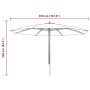 vidaXL Sonnenschirm, 350 cm, Burgunderrot, mit Holzmast. Ideal für Garten und Terrasse.