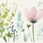 Selbstklebende Bordüre Floral in Weiß und Grün mit Blumenmuster für Wandgestaltung.