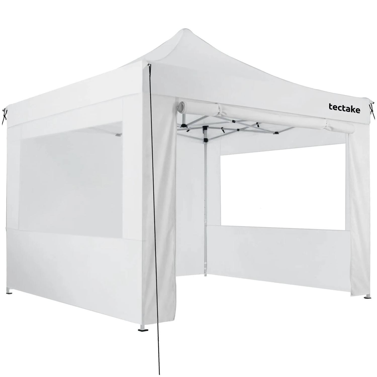 Tectake Aluminium Faltpavillon Olivia 3 x 3 M Wasserdicht  300 x 300 x 280 cm Weiß