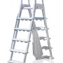 Weiße Gre Sicherheitsleiter aus HDPE mit 2x4 Stufen für Pools.