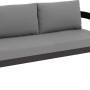 Lounge-Bank Sorreno, Teil der 4-teiligen Lounge-Gruppe, Aluminium, Anthrazit mit grauen Kissen.