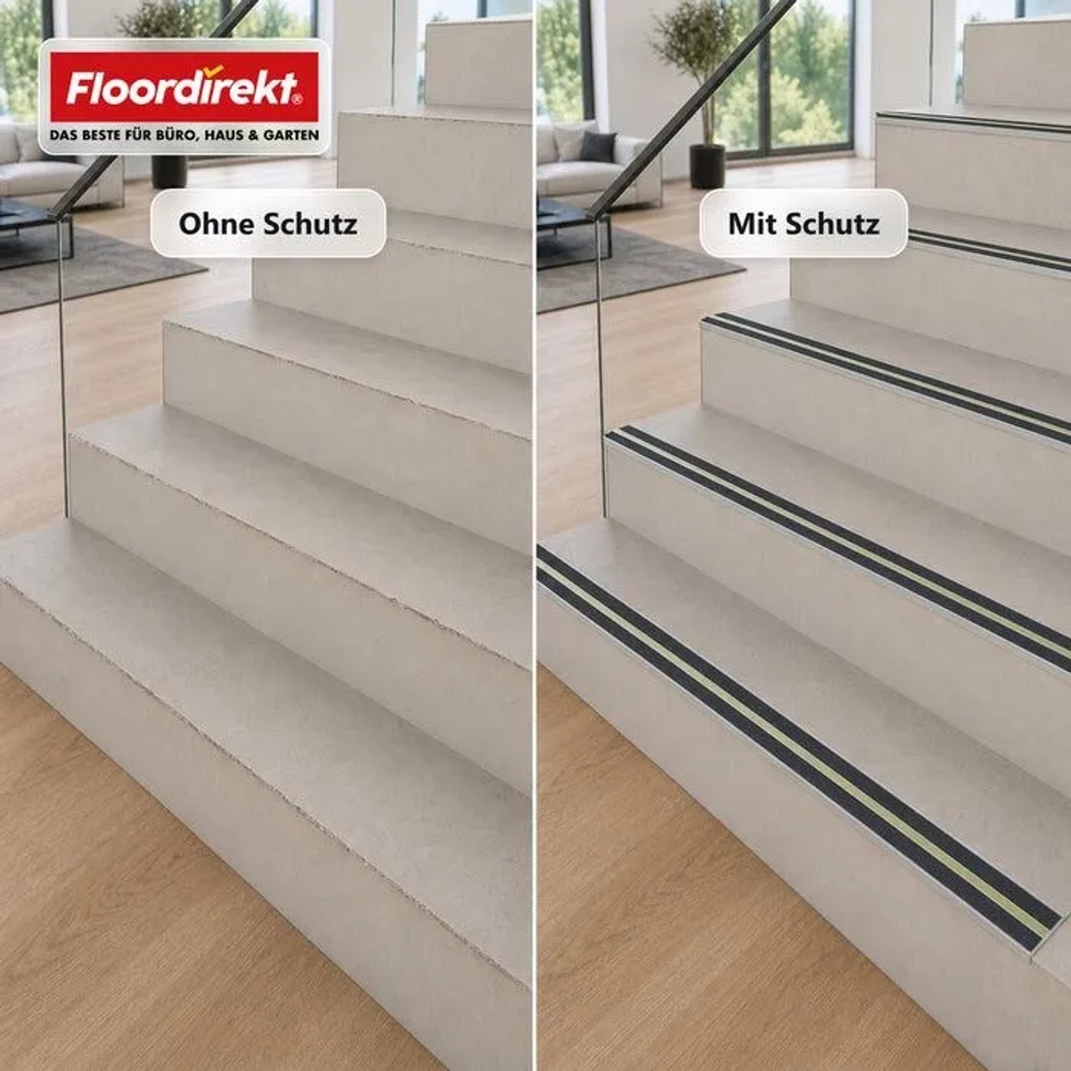 Floordirekt Treppenkantenprofil Aura Aluminium Anti-Rutsch-Profil Fluoreszierend 134 cm_5