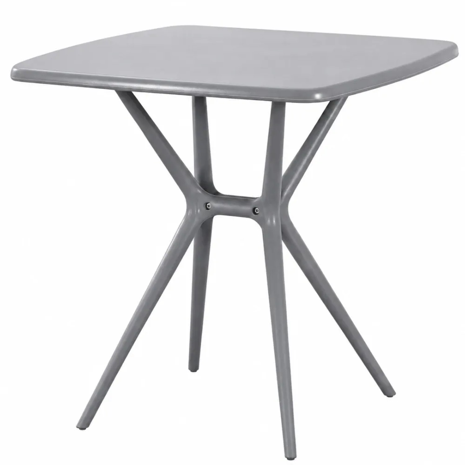 DELUKE Gartentisch SVEN Eckig 72x72x76cm Kunststoff Grau Balkontisch Outdoor-Tisch Klein