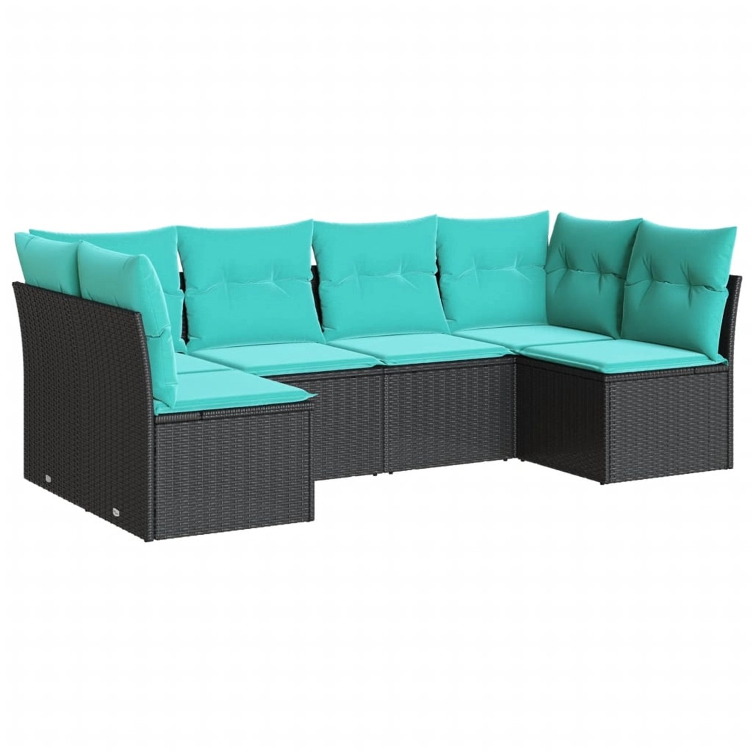 vidaXL 6-Tlg Garten-Sofagarnitur mit Kissen Schwarz Poly Rattan 3217387 günstig online kaufen