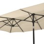 Schneider Marktschirm, 300x150 cm, Natur, mit Knickfunktion. Gartenschirm mit Stahlgestell und beigem Bezug.