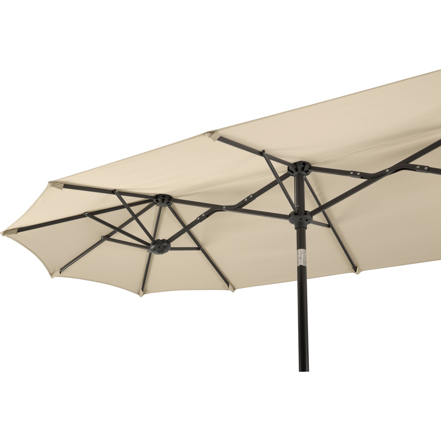 Schneider Marktschirm, 300x150 cm, Natur, mit Knickfunktion. Gartenschirm mit Stahlgestell und beigem Bezug.