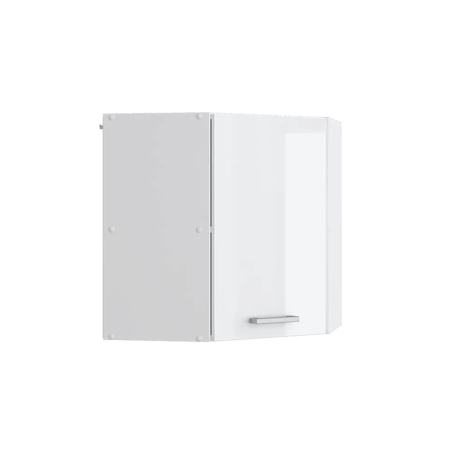 Vicco Eckhängeschrank R-Line Küchen-Eckschrank Weiß Hochglanz Weiß 57 cm