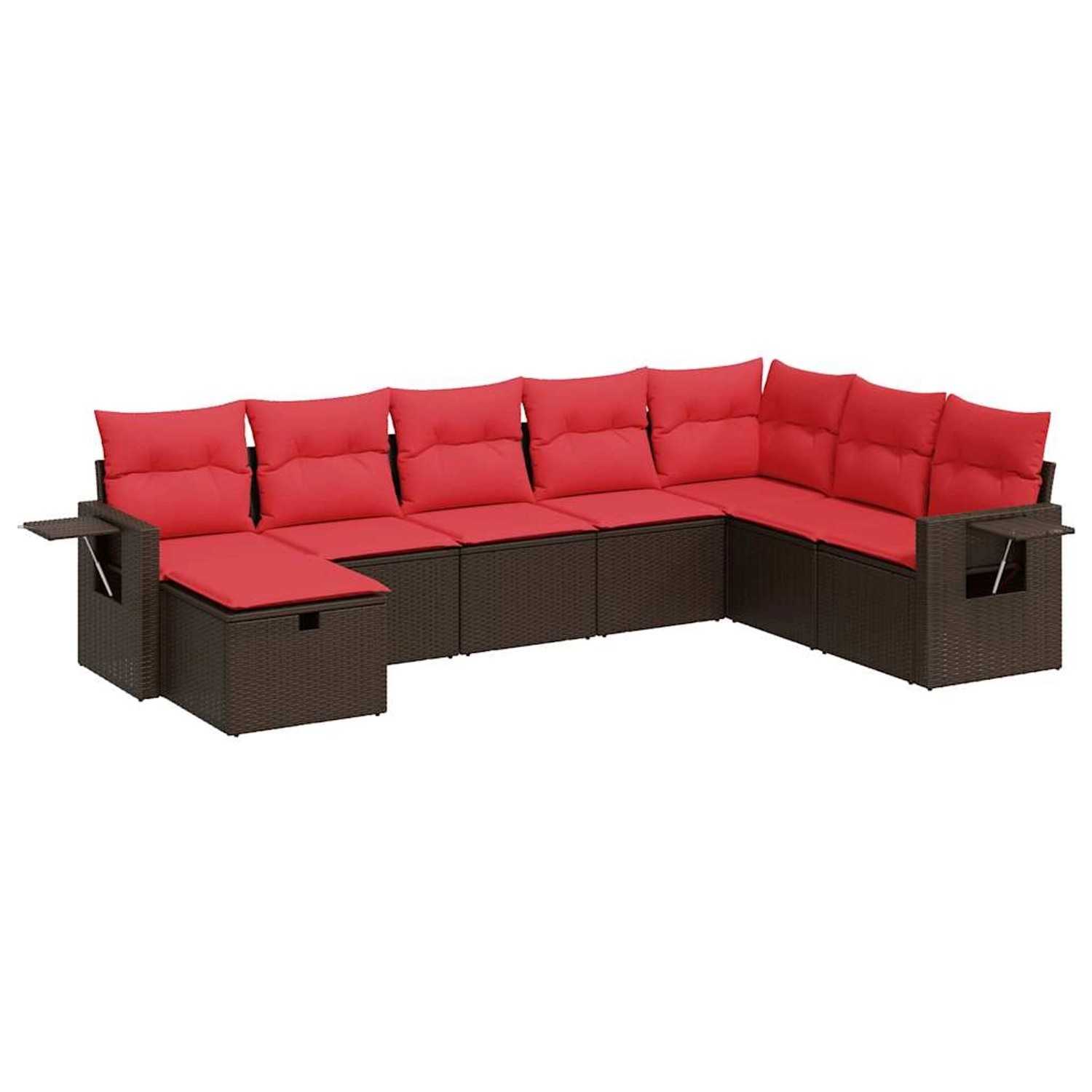vidaXL 8-Tlg Garten-Sofagarnitur mit Kissen Braun Poly Rattan 3325540 günstig online kaufen