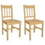 2er Set Esszimmerstühle aus Kiefernholz, naturfarben. Holzstühle für Esszimmer und Küche.