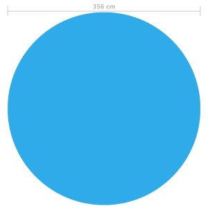 Blaue furnicato Poolabdeckung, 356 cm Durchmesser, aus PE-Material.