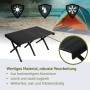 Schwarzer Jawinio Aluminium Campingtisch, klappbar, mit Lamellenplatte und X-Beinen, wetterfest, ideal für Camping.
