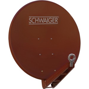 Schwaiger Satellitenschüssel, 85 cm, Ziegelrot, für optimalen Satellitenempfang.
