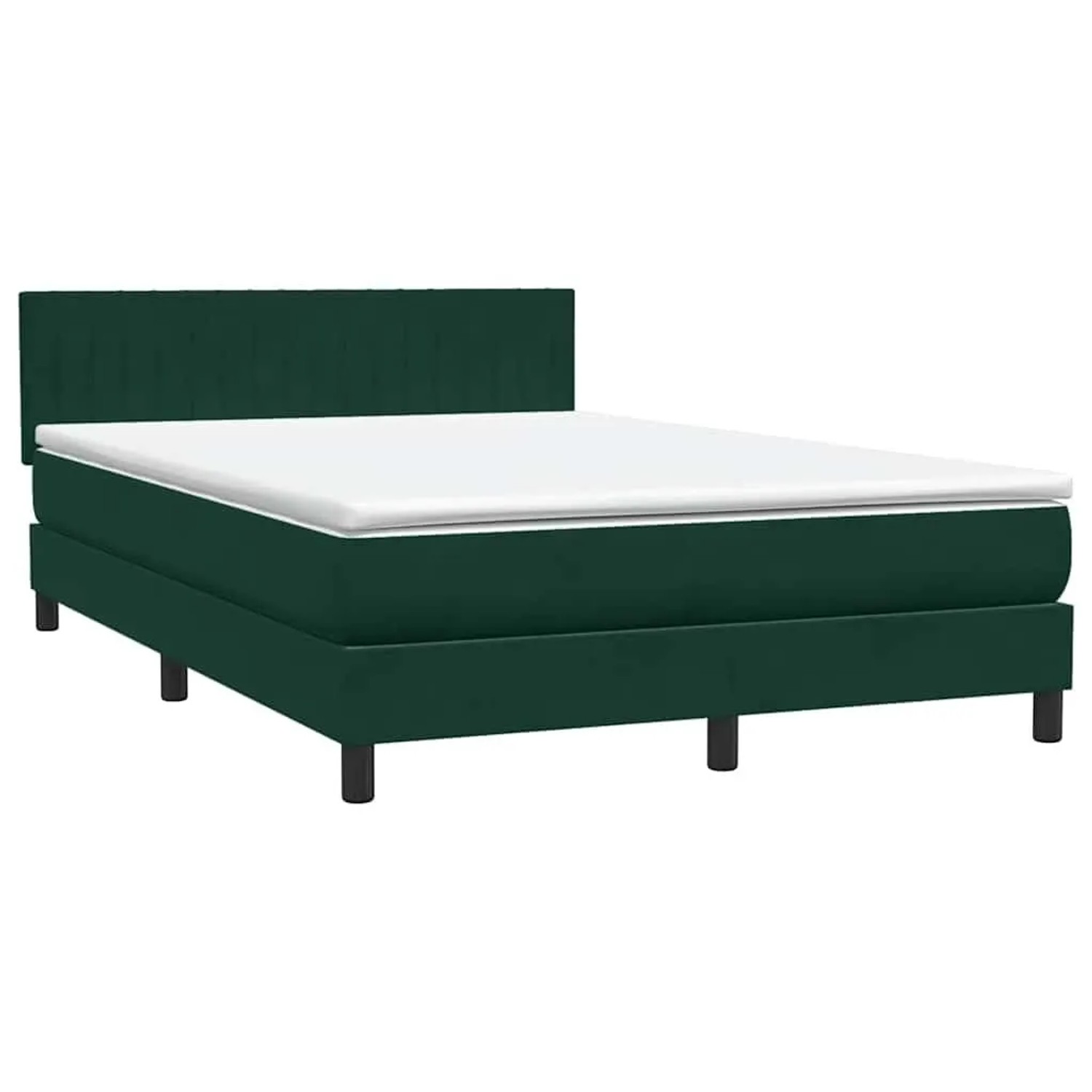 vidaXL Boxspringbett mit Matratze Dunkelgrün 160x210 cm Samt 3316410 günstig online kaufen