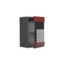 Vicco Küchenglasschrank R-Line, Hängeschrank in Rot/Anthrazit, 40 cm breit.