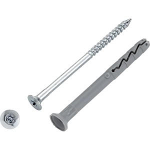 LUX Nageldübel 6x60 mm, 50er Set mit grauem Kunststoffdübel und passendem Nagel.