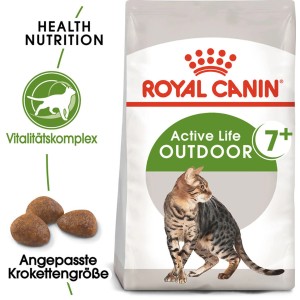 Royal Canin Outdoor 7+ Katzenfutter, Trockenfutter für ältere Freigänger, 4kg Packung.