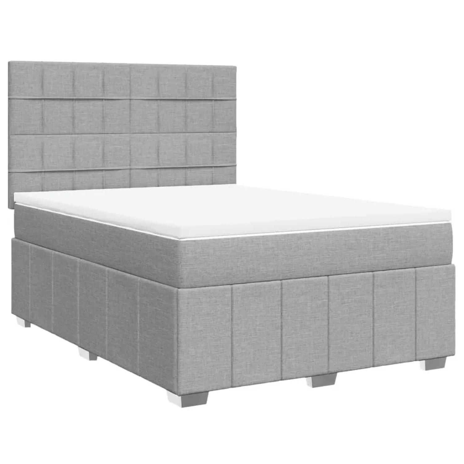 vidaXL Boxspringbett mit Matratze Hellgrau 140x200 cm Stoff 3291691 günstig online kaufen