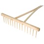 Holzharke mit 16 Zinken von PROREGAL, ein Gartenhandgerät aus Holz.