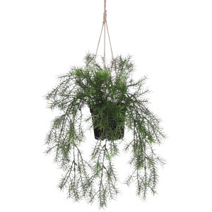 Hängende, grüne Kunstpflanze Springeria im Topf, 40x20 cm. Dekorative Zimmerpflanze.