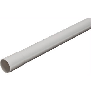 Starres, hellgraues Isolierrohr EN 25, 2 m lang, für Aufputzmontage.