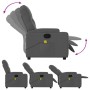 Dunkelgrauer vidaXL Massagesessel Modell 10 aus Samt mit verstellbarer Rückenlehne und Fußstütze.