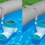Bestway Skimatic 2-in-1 Filterpumpe mit Einhängeskimmer am Poolrand.