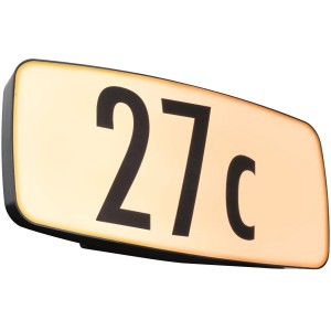 Paulmann LED-Außenwandleuchte Sheera mit Hausnummer 27c, warmweißes Licht.