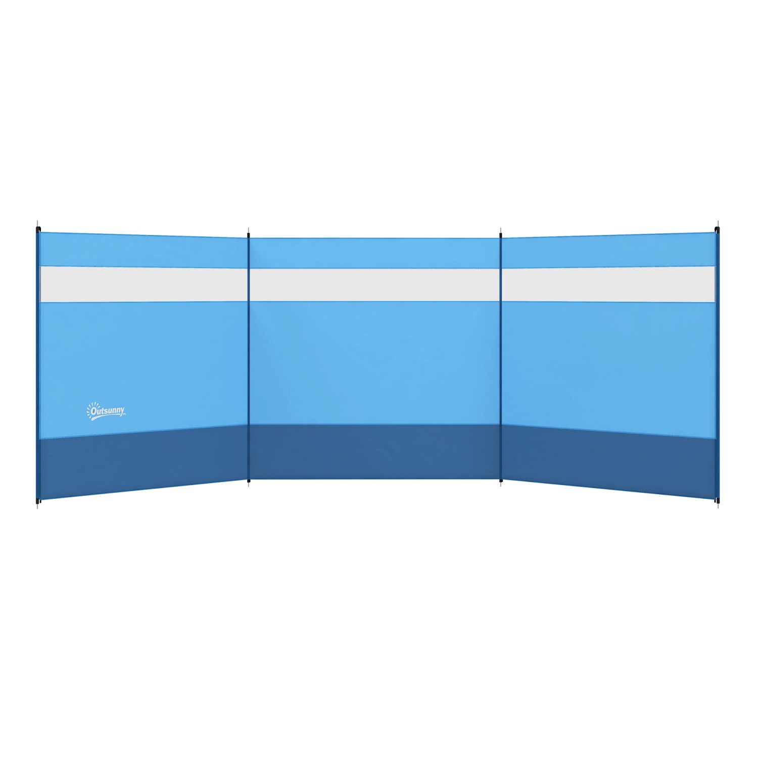 Outsunny Windschutz Polyester Stahl Blau 440L x 140H cm