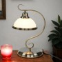 EASYLIGHT Tischlampe 40 cm Hoch Metall Glas In Bronze Antik Weiß E27 Jugendstil_2