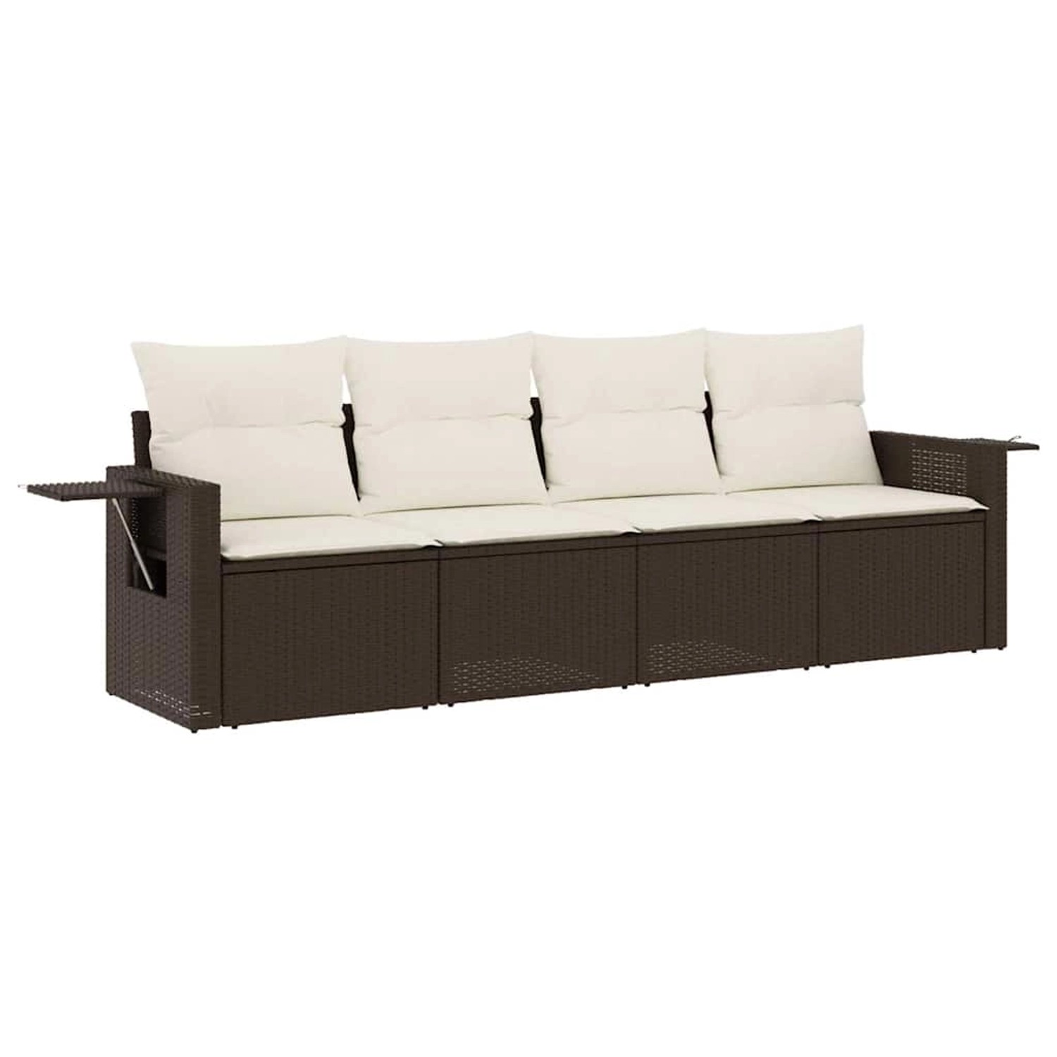vidaXL 4-Tlg Garten-Sofagarnitur mit Kissen Braun Poly Rattan 3252220 günstig online kaufen
