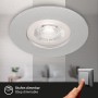 Brilo LED-Einbauleuchte Kulana, dimmbar, 4er-Set, Chrom matt. Licht an der Decke.