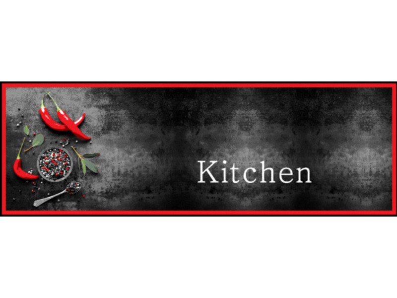 Küchenläufer Cook&Wash Pepper 50 cm x 150 cm Schwarz-Rot kaufen bei OBI