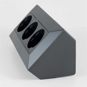 ChiliTec 3-Fach Aufbau Steckdosenblock Anthrazit 250V 16A