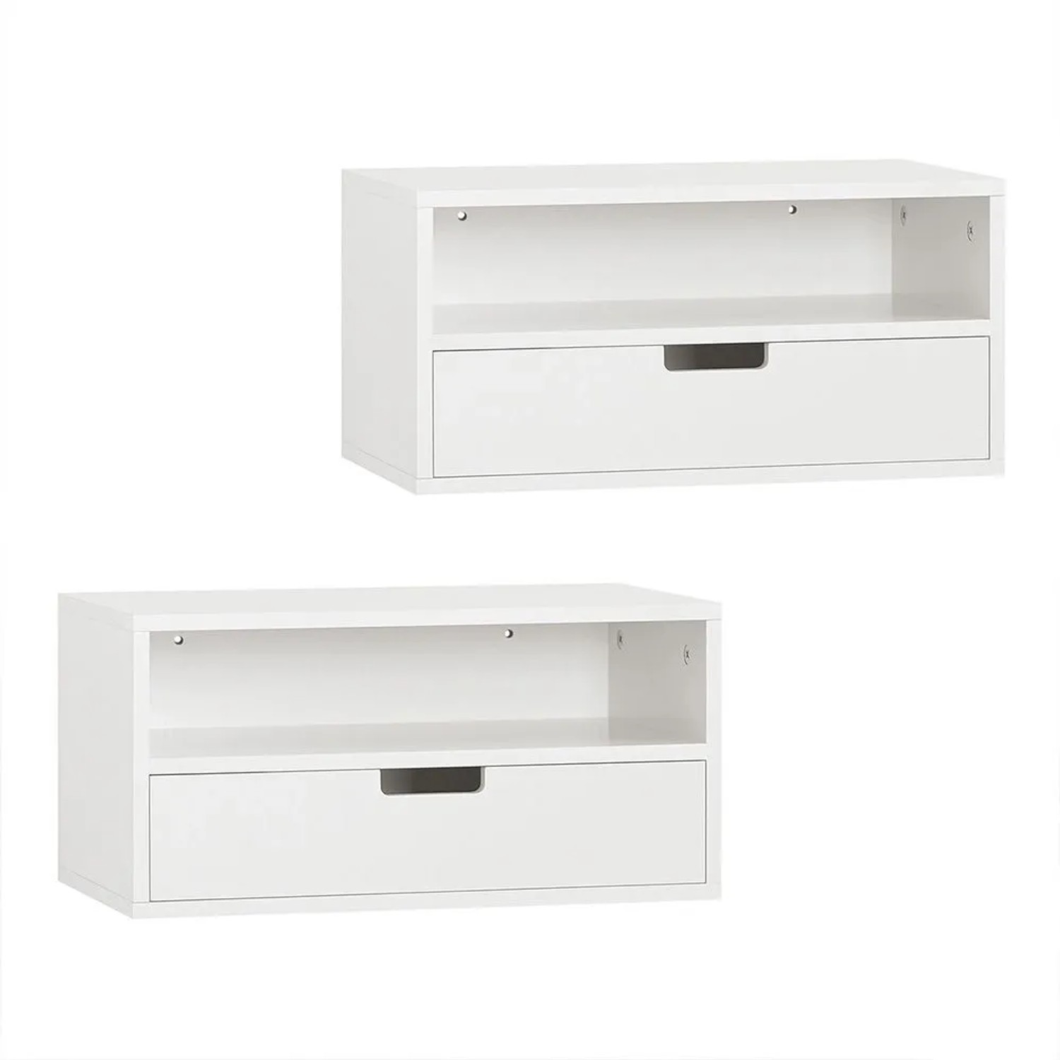 SoBuy 2er Set Schwebender Nachttisch Wandschrank mit Schublade 45x22x25cm W günstig online kaufen