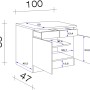 Skizze des Flex-Well Classic Unterschrank Speed, 100 cm, weiß, mit Maßangaben.