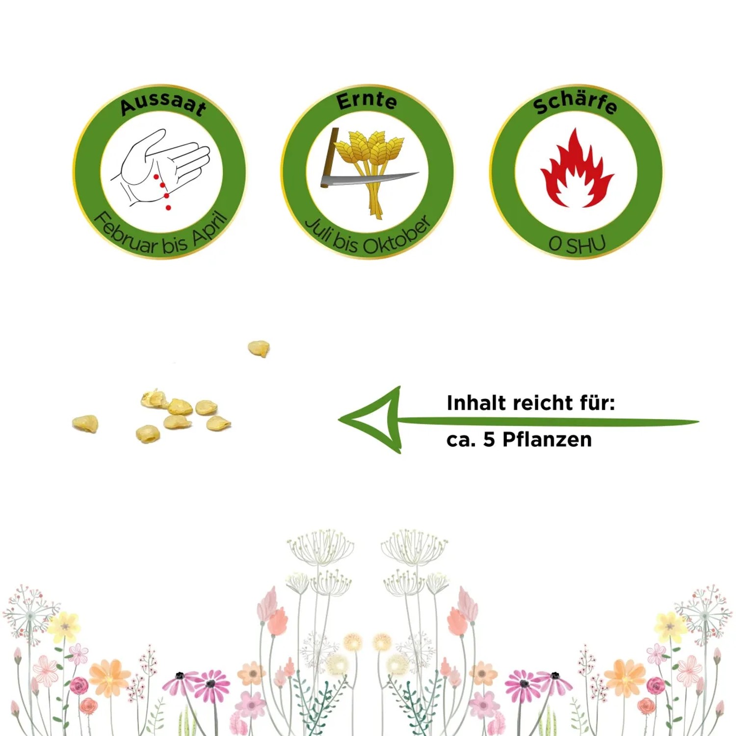 Samen der Chili Biquinho Vermelho von Deine Gartenwelt: Aussaat, Ernte, Schärfe und Pflanzenanzahl.