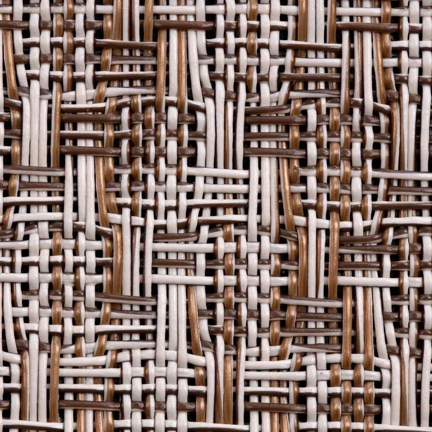 Detailaufnahme: Wetterfester Outdoor Teppich Trani in Braun-Beige, gewebte Struktur.