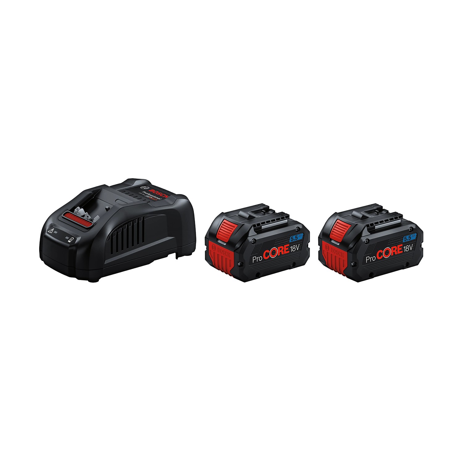 Bosch Professional Akku-Starterset mit 2x ProCore 18 V Akku 5.5 Ah & Ladegerät