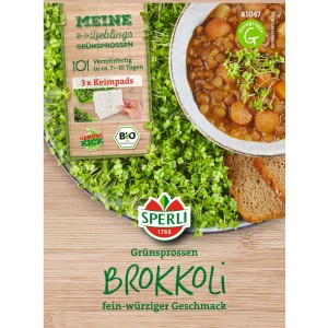 Sperli Bio-Brokkoli Grünsprossen Nachfüllpads: Keimpads für würzige Sprossen, ideal für Salate und mehr.