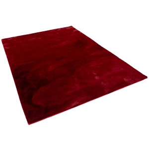 Roter Pergamon Luxus Fellteppich Plush (140x180cm), super weich und fußbodenheizungsgeeignet.