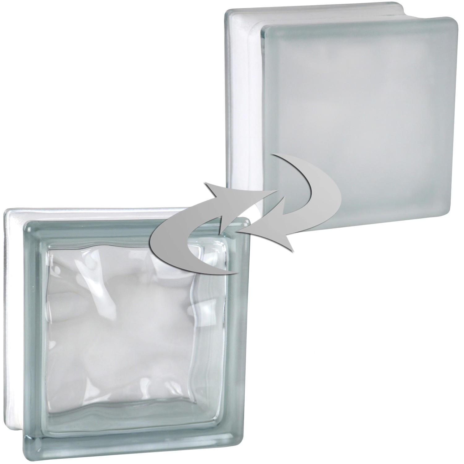 Glasstein Wolke Weiß 1-Seitig Satiniert 14,5 cm x 14,5 cm x 8 cm