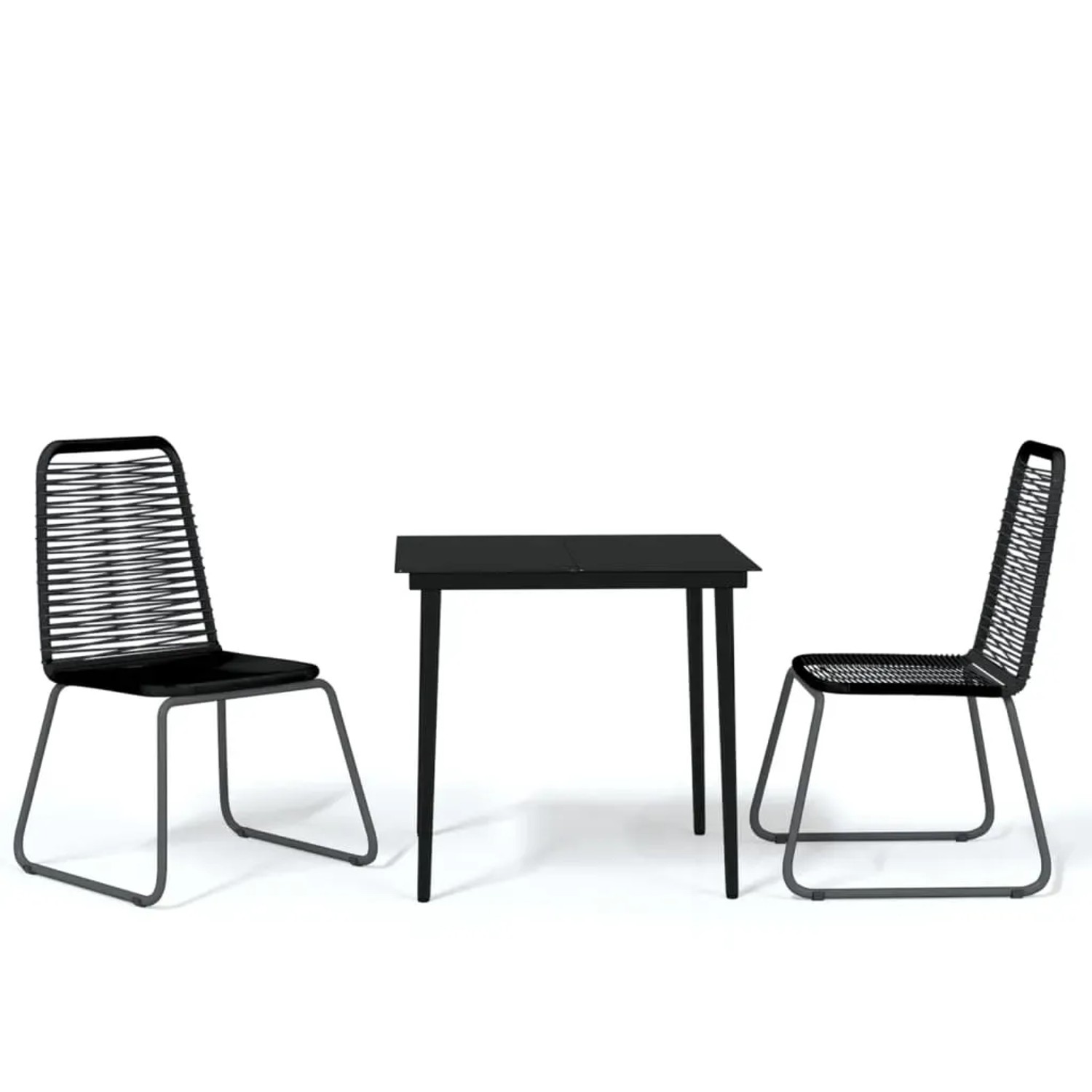 vidaXL 3-Tlg Garten-Essgruppe Schwarz 3099095
