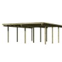 Karibu Doppelcarport Eco aus Holz mit PVC Dachplatten und soliden Pfosten.