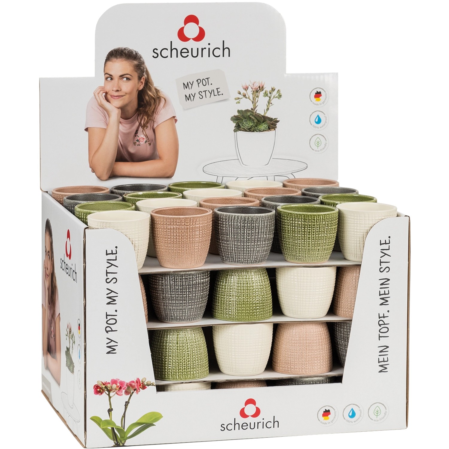 Scheurich Übertopf 866 Ø 9,6 cm Corteza sortiert günstig online kaufen